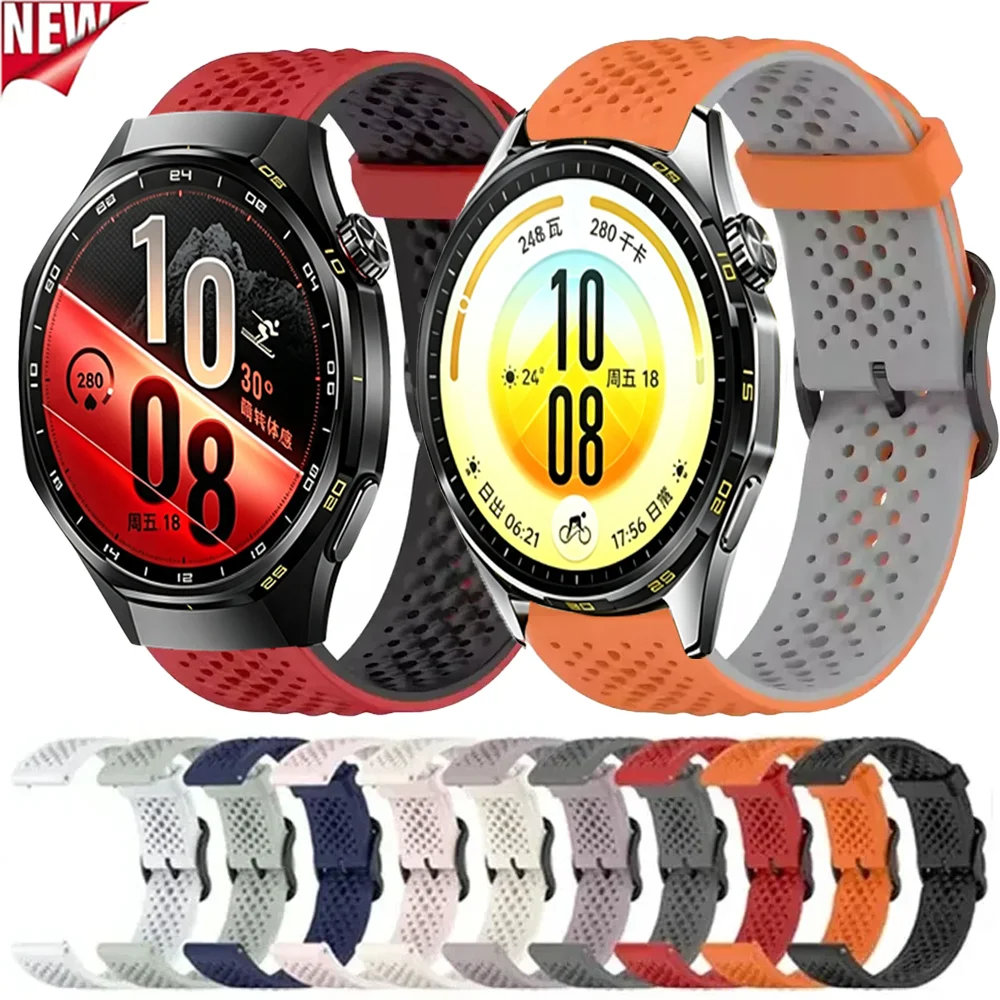 حزام سيليكون 20 مم 22 مم لساعة هواوي واتش 5 GT7 GT7 Pro GT6 5 4 46mm Ultimate 2 سوار رياضي أمازفيت بيب ماكس 6 5 بالانس 3 2