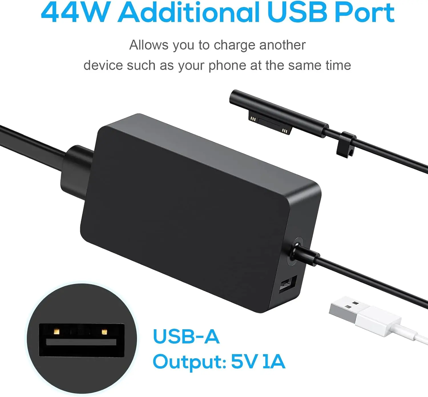 Магнитный адаптер питания для Microsoft Book Surface Pro 7 Pro 6 Pro 5 Pro 4/3, 44 Вт