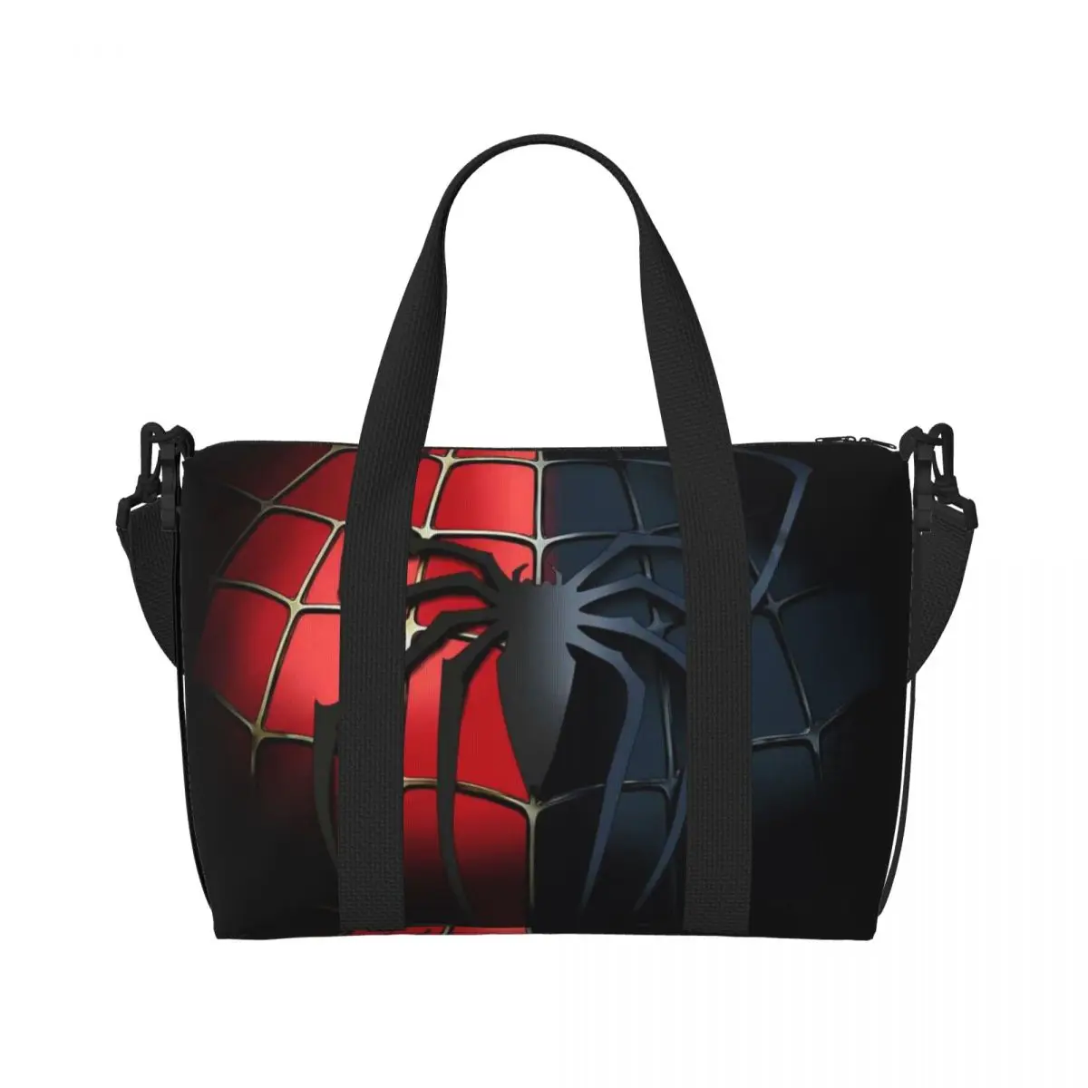 Aangepaste Rode Spinnenweb Draagtas Vrouwen Grote Capaciteit Cartoon Strand Gym Reistassen