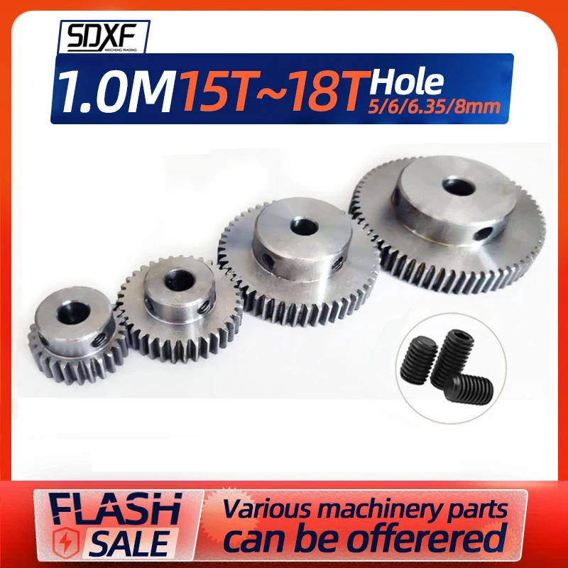 of 1 mold with gear15/16/17/18 teeth, standard inner hole 5/6/6.35/7/8MM factory direct sale, 1M5 screw fixed