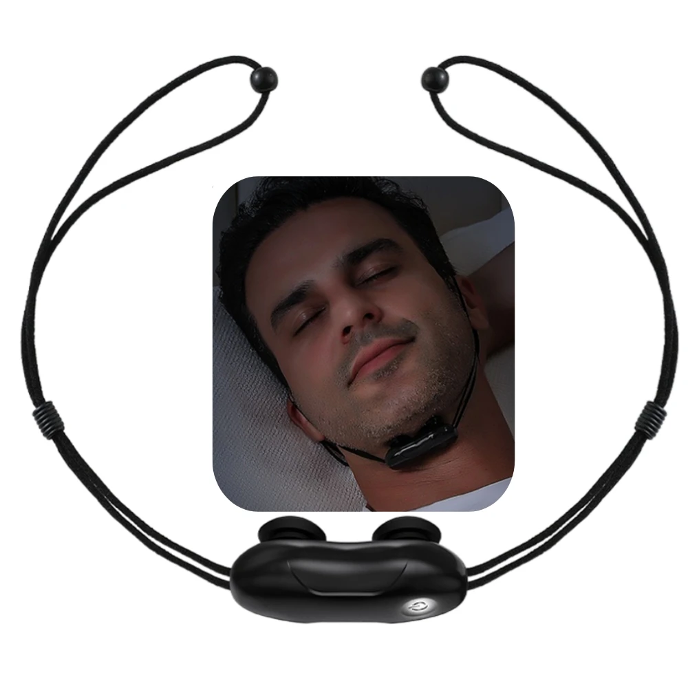 Smart Anti Snoring Device Noise Reduction Electric Sleep Aid Chin Strap Vibration Massage Laryngeal Muscles USB Rechargeable