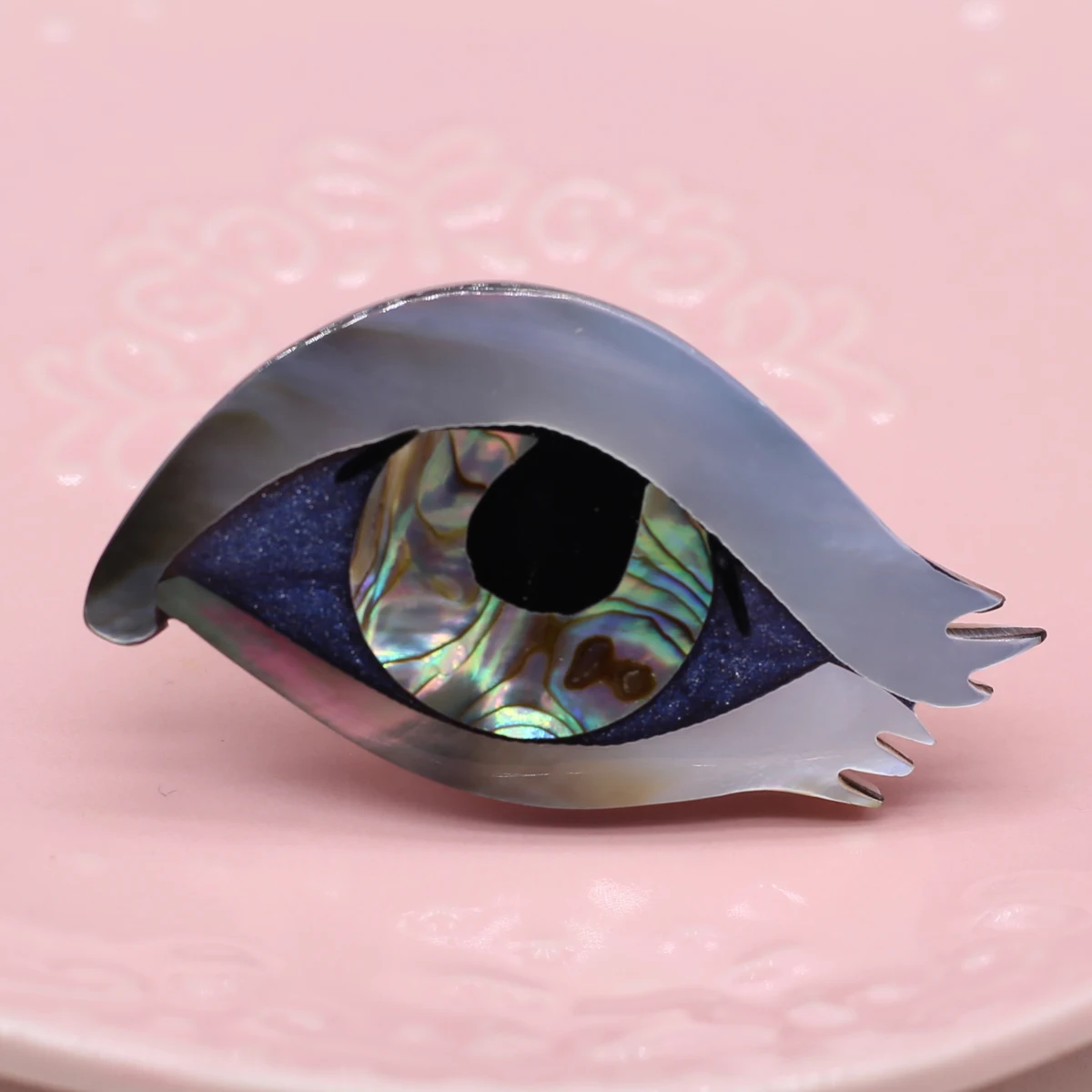 Natural Mother of Pearl Brooch Evil Eye Shell Pins Pendant for Women Men Jewelry Making DIY Charms Brooches Necklace Accessory