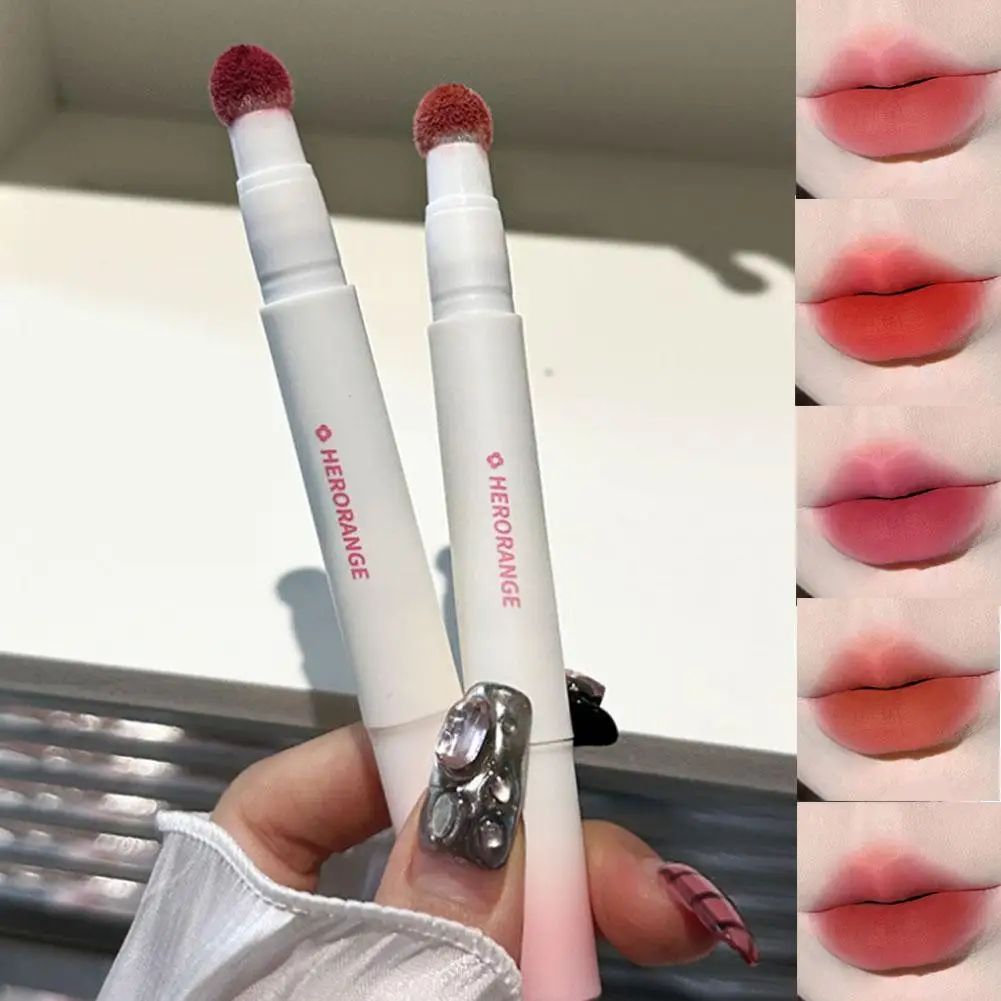 DIKALU Lip Powder Cream Air Cushion Lip Cream Matte Lip Glaze Mouth Red Lip Mud Non-fading Non-stick Cup Feminine White Brick Re
