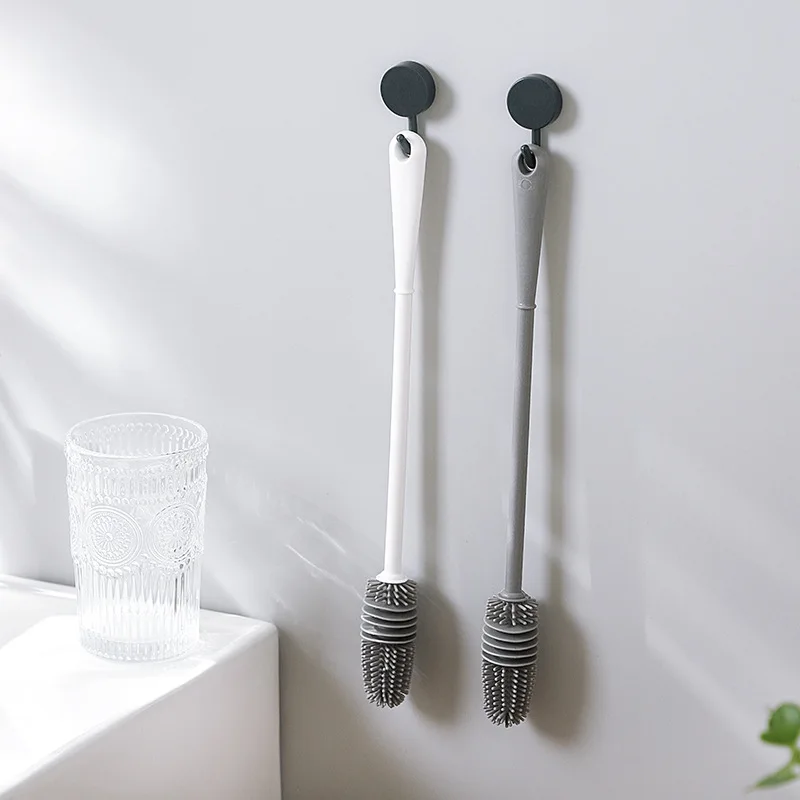 3038 Cup Washing Brush Long Handle Silicone Household Cleaning Brush Fetal Bottle Decontamination Cup Brush
