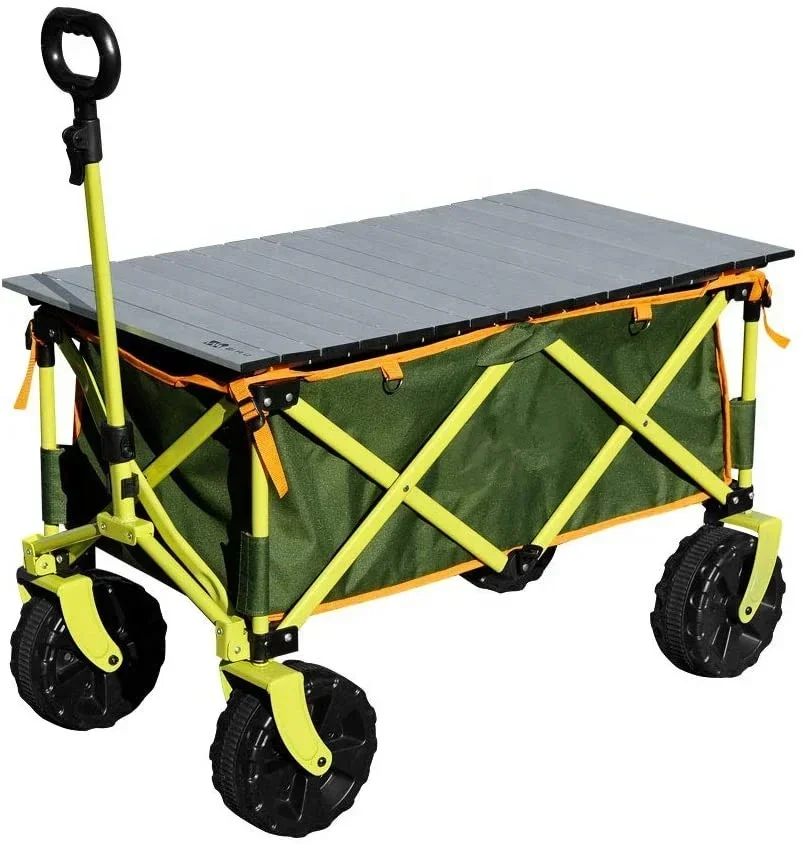 

Carry Wagon Large Tires Folding Outdoor Wagon Carry Cart Multi Carry With Aluminium Folded Table