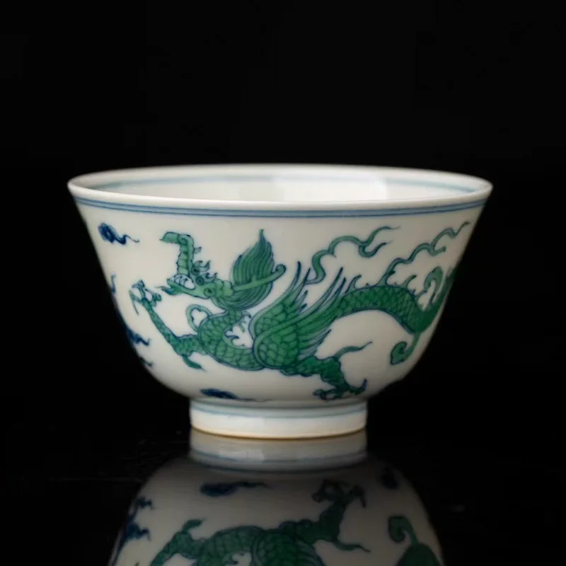 LMM hand-painted bucket color double dragon pattern master cup kung fu teacup single cup tea cup product