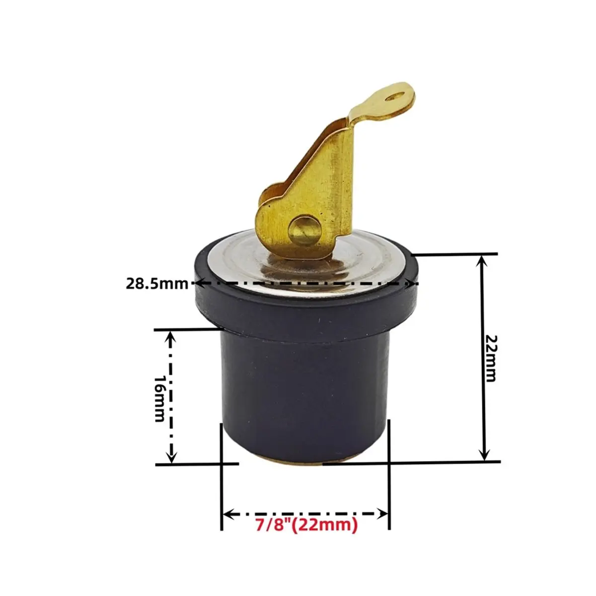 2pcs Brass Boat Drain Plugs for Marine Kayak Yacht Fishing, Snap Handle Livewell Drain Plug Assortment