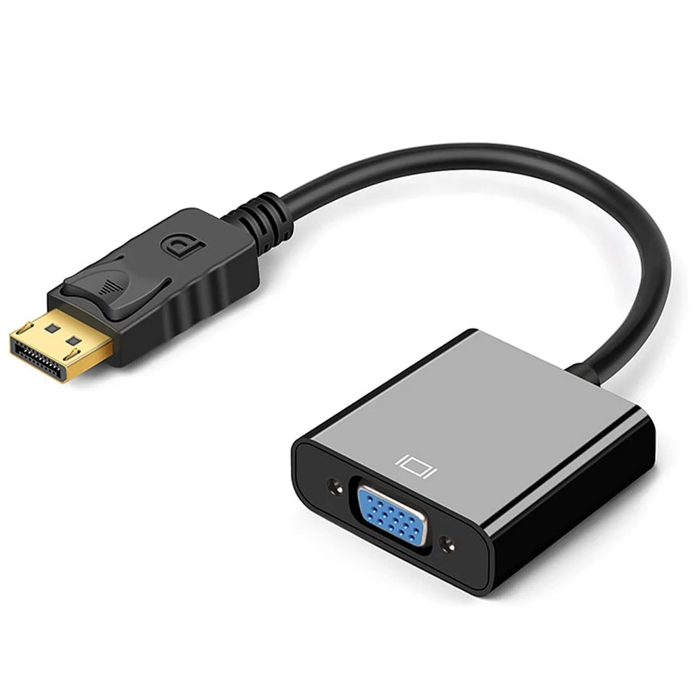 DisplayPort Conversor DP Macho para VGA Fêmea Cabo Adaptador Compatível para HP Lenovo Dell ASUS Desktop Laptop PC Monitor Projetor