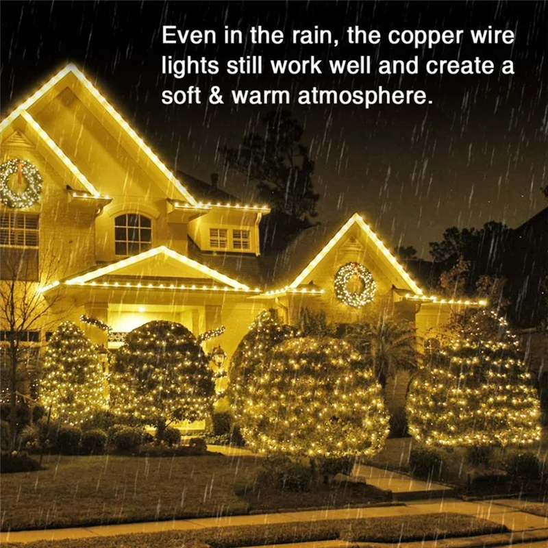 

Solar Powered Lights 200LED String Fairy Lights For Outdoor Christmas Lighting Courtyard Street Garden Decor 20M UK Plug Durable