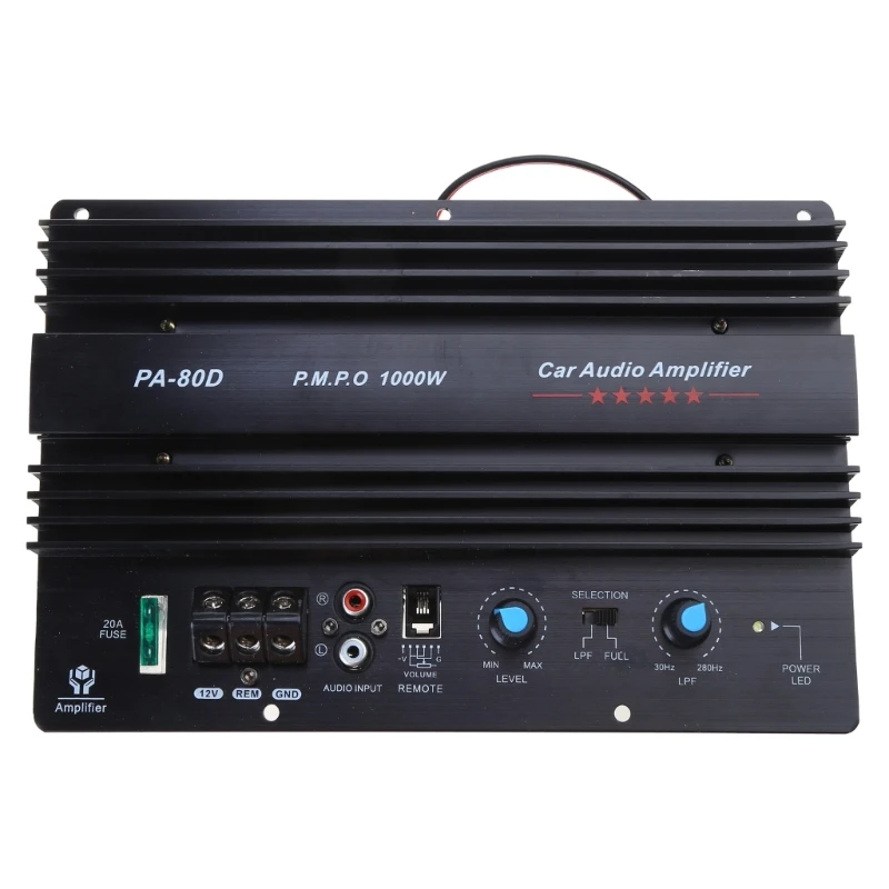 Universal 1000W 12V Mono High Power Amplifier Strong Bass Subwoofers Amp Improve Vehicle Entertainment Low Frequencies H9EE