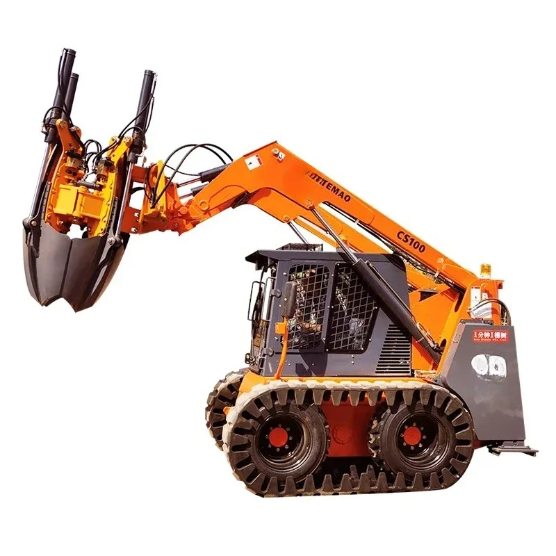 Skid Steer Loader Crawler Track Tree Digging Machine Tree Spade Digger Machine For Trees Transplanting