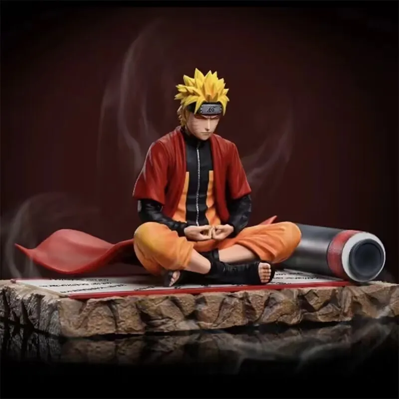Figura de Naruto meditar Uzumaki Naruto figura de acción estatuilla estatua de PVC modelo niños juguetes regalos adornos coleccionables