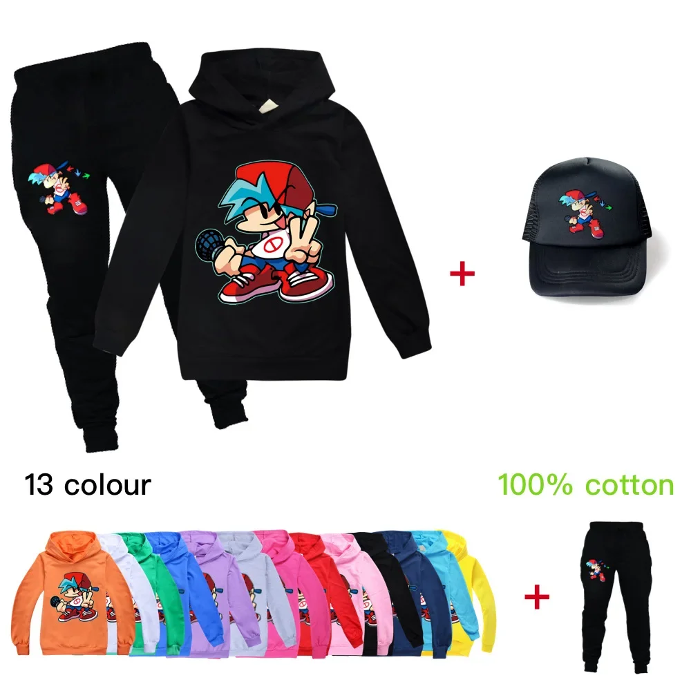 2-16Years Fashion Cosplay Friday Night Funkin Hoodies Pants 2 Pcs Set Kids Tracksuit Boys Jogging Suits Toddler Girls Sportswear
