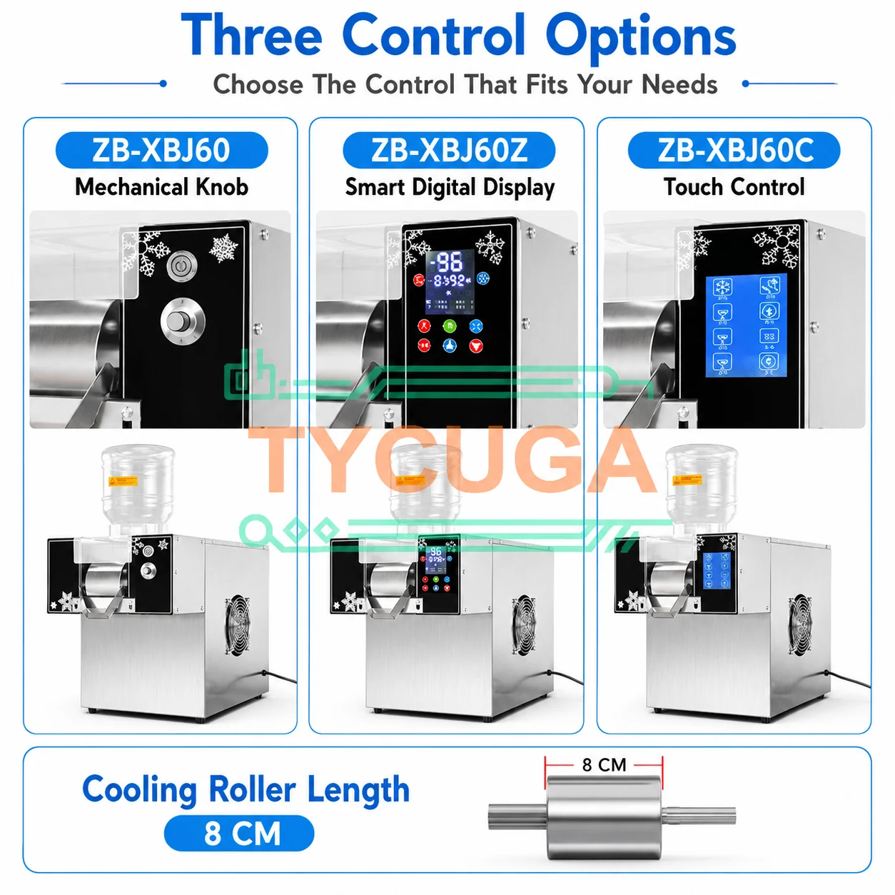 Commercial Snowflake Ice Maker Air Cooling Stainless Steel Body Optional Touch Screen Control For Milk Bingsu Dessert Shop Use