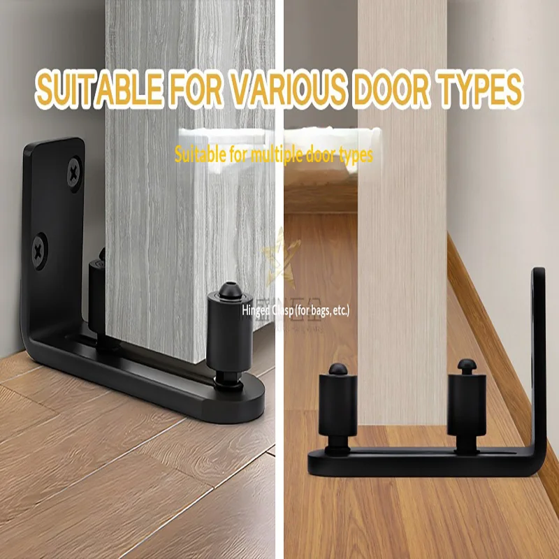 Barn door anti-sway device sliding door double pulley bearing locator rubber roller sliding door limiter stabilizer black