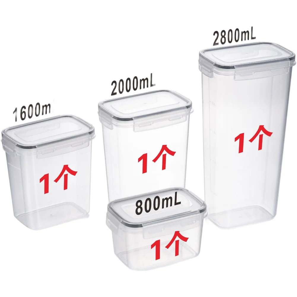 Square Transparent Airtight Food Storage Containers Set Made of Thick PP Plastic for Freshness and Long-Term Use