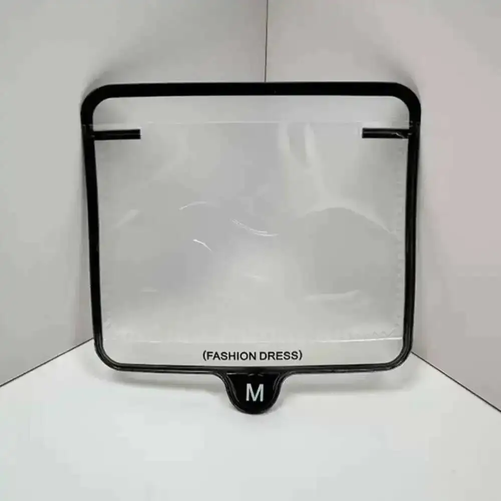 50 Stück PVC XS-5XL EVA-Kragenetikettentaschen für Kleidungsetiketten, Zubehör-Markentaschen, transparente, mattierte Etikettentaschen – Detail 8