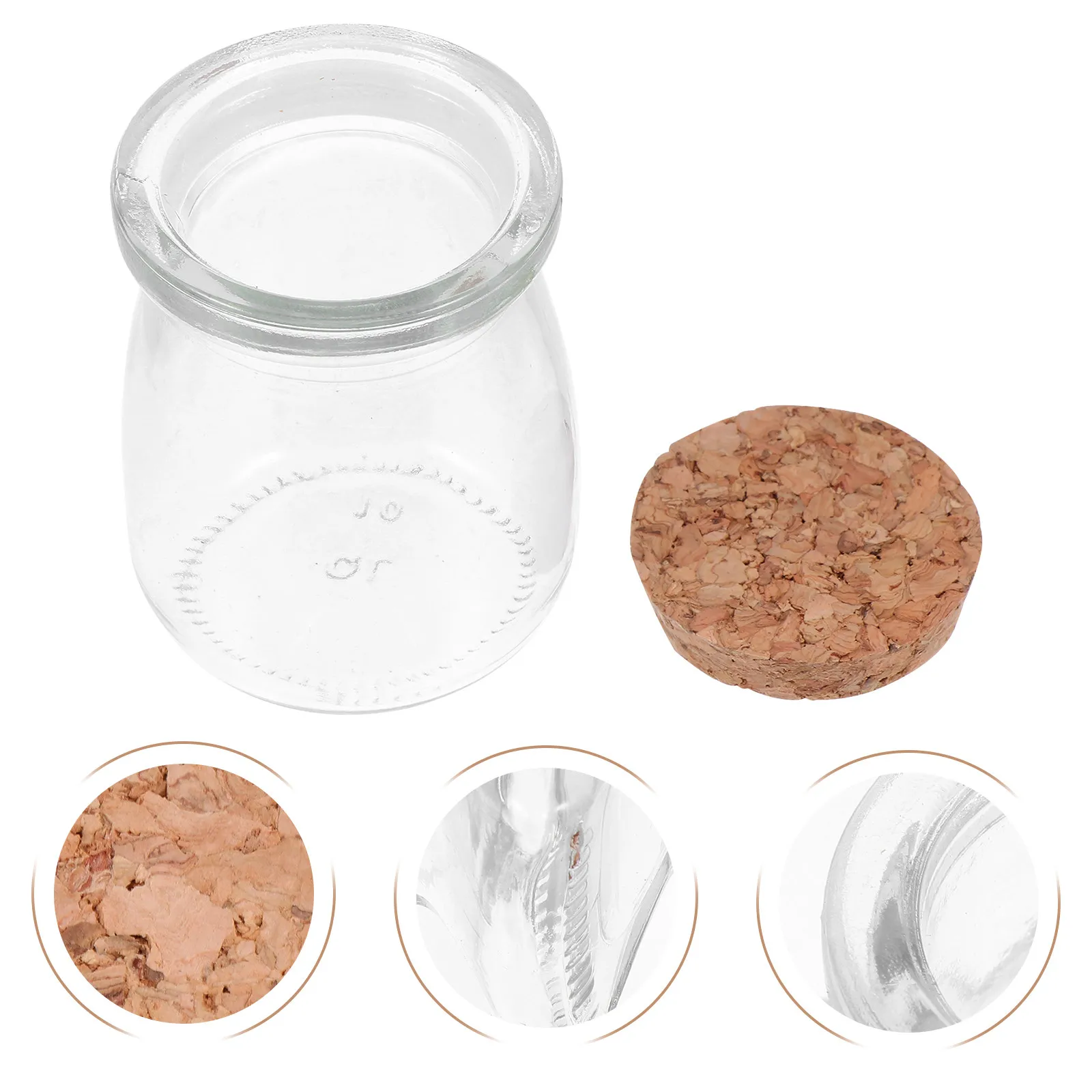 5Pcs Small Pudding Wishing Bottles Transparent Glass Corked Drift Bottles Storage Jar Message Jar Home Decor Corked Drift Bottle