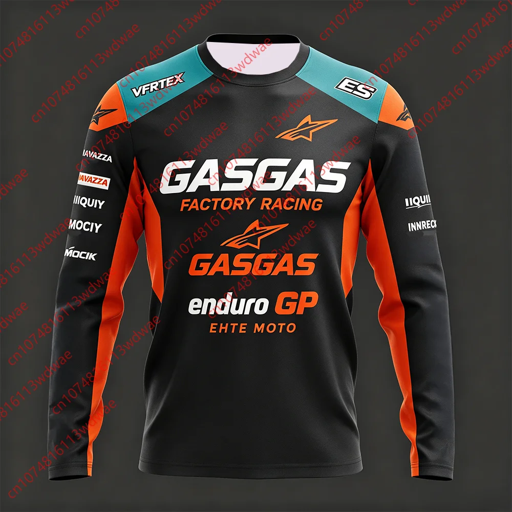 Schnelltrocknendes GASGAS Factory Racing GP Motocross-Trikot für Herren, langärmlig, atmungsaktiv, Offroad-Dirt-Bike-Motorrad-Rennshirt