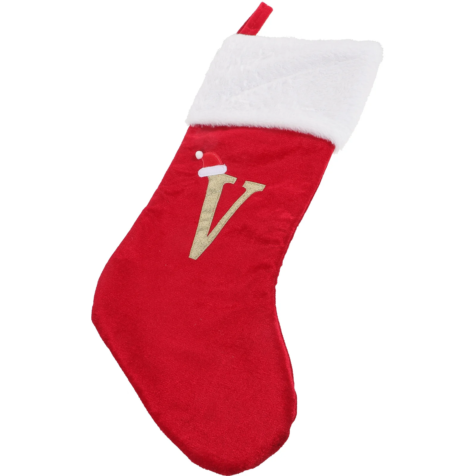 

Christmas Stocking Large Red Letter Embroidered Hanging Mantel Door Window Decor Xmas Stockings Personalized Christmas Tree