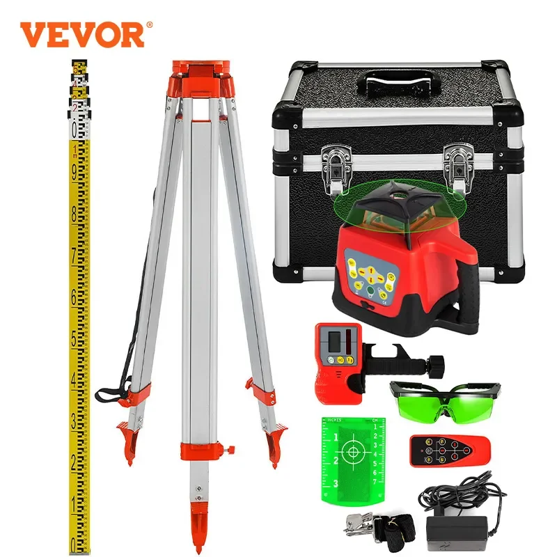 VEVOR-Niveau Laser à Distance 360, Faisceau Rouge Vert, Auto-Abrasif, Croix Horizontale Verticale,