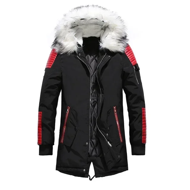 Mens New Fashion Parkas Thicken Jacket Parka Man Parkas Hooded Winter Windproof Male Thick Warm Coat Plus Size Men Hooded Coat