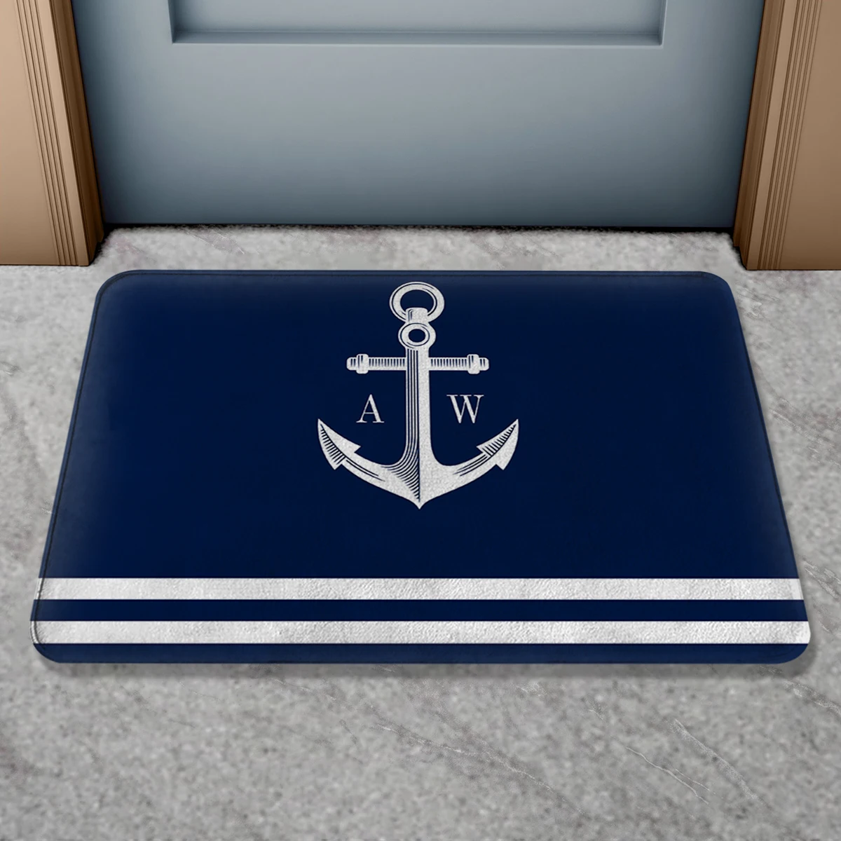 Custom Boat Name Anti Slip Door Mat Nautical Theme Bath Rug Non Slip Bathroom Mat Personalized Home Decor Floor Mat