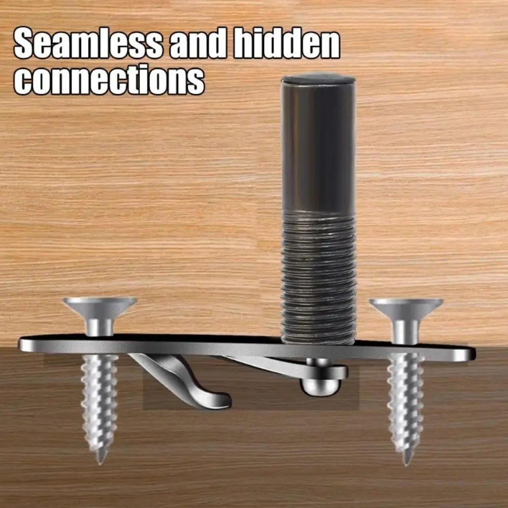 5Sets Concealed Installation Wardrobe Sliding Buckle Two-in-one Invisible Furniture Invisible Connectors Hardware Tools Elastic
