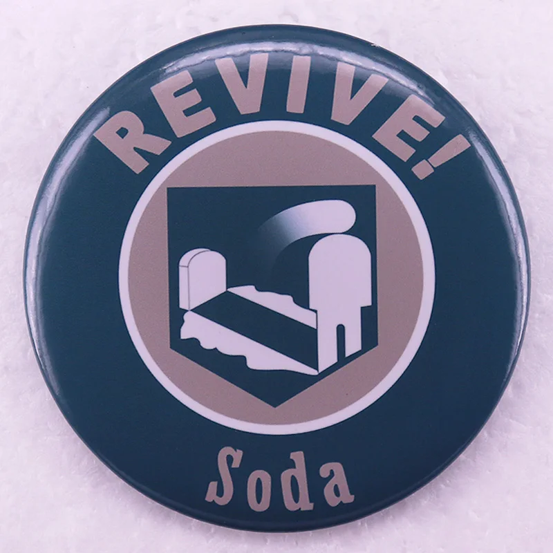 Call of Duty Revive Soda Button Pins Tinplate Badge Jewelry