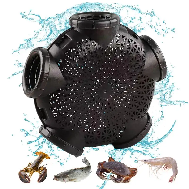 Portable EEL Cage Trap Fish Crab Trap With Dense Ventilation Holes 5 Hole Crab Pot For Catching Lobsters Crayfish Crabs Herring