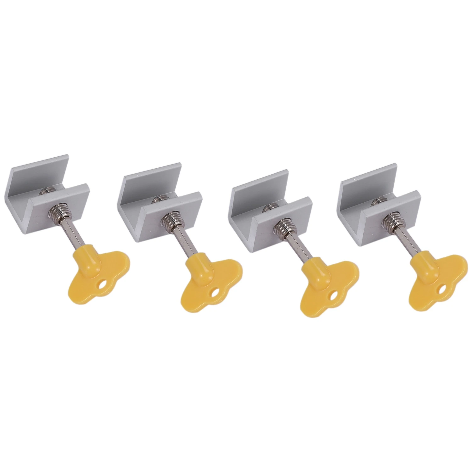 4 Sets Adjustable Sliding Window Locks Stop Aluminum + plastic Door Frame Security Lock with Keys Home Office Safety window Lock