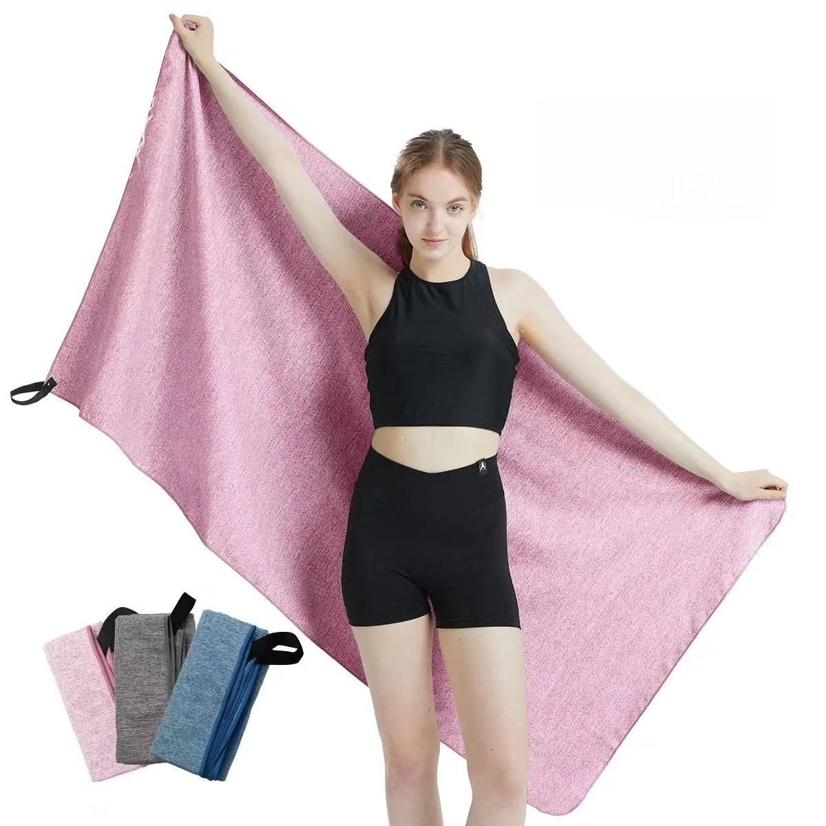 

1pc Microfiber Quick Dry Gym Towel Silver ION OdorFree Absorbent Fiber Fast Drying Workout Gear for Body Sweat Working Out Towel