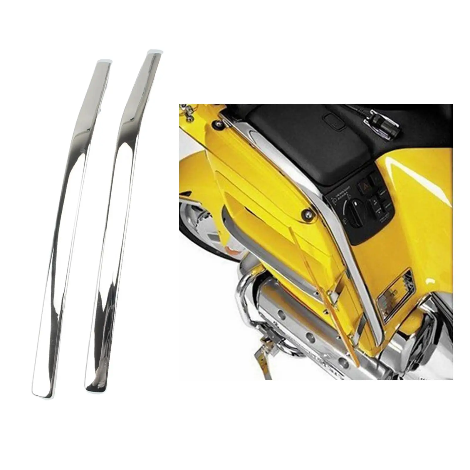 

2x Motorbike Connecting Fairing Bow Shaped Strake for 0 2001-2011 Decoration Accessories, Silver