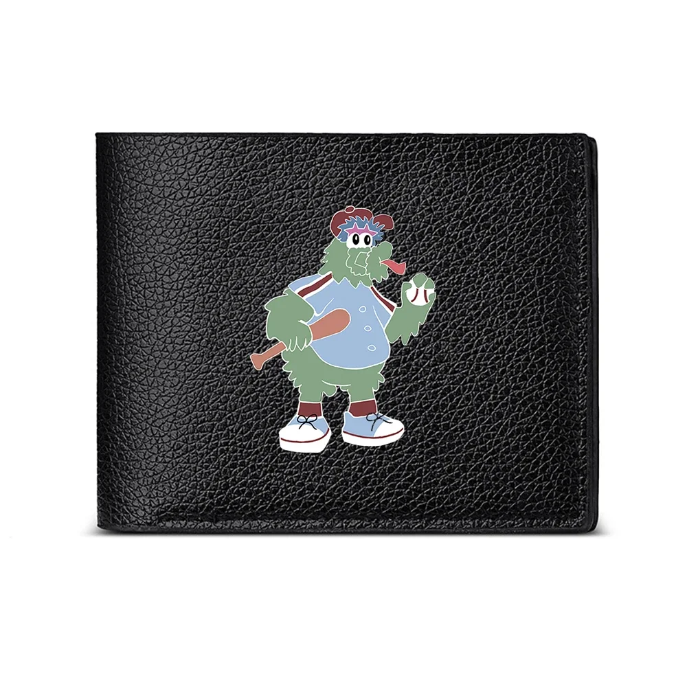 Green Monster Baseball Player Design Men's Wallet Card Holder Casual Business Fashion Print Style