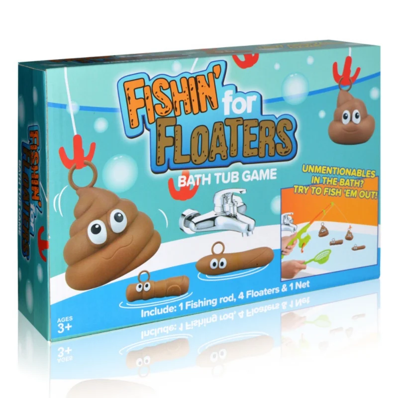 Floaters Fishing Poop Game Funny Bath Tub Game for Kids Family Interactive Puzzle Joke Bathroom Gift Novelty Party Favor