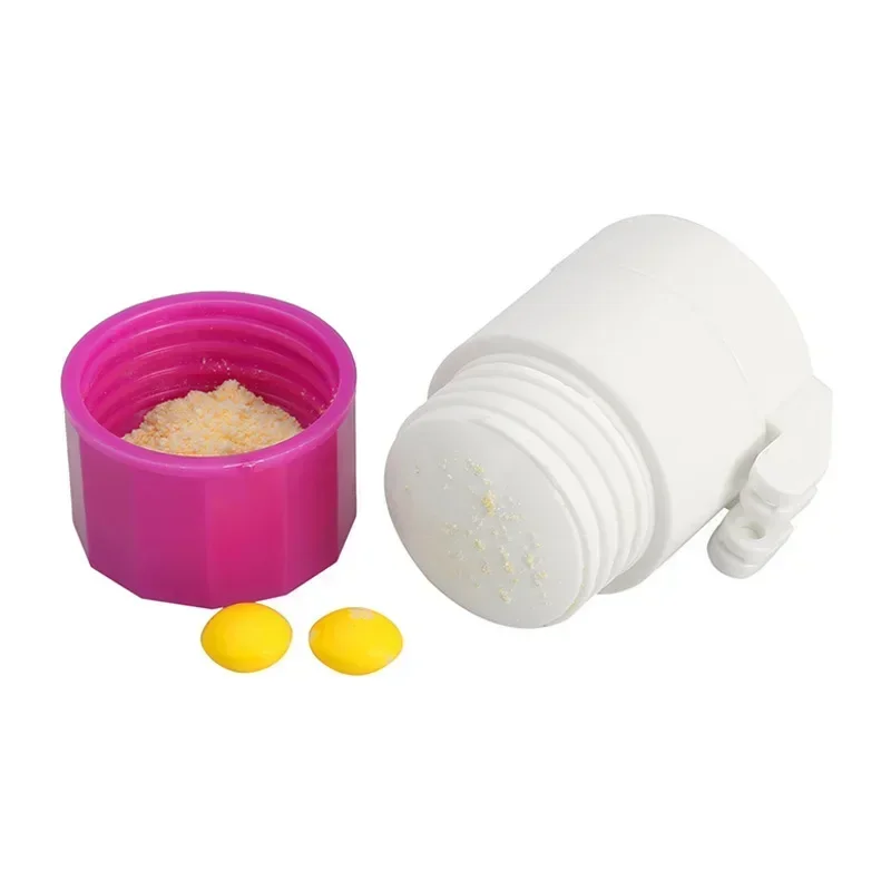 4 in 1 Portable 4 Layer Powder Tablet Grinder Powder Pill Cutter Medicine Splitter Box Storage Crusher Portable Pill Box