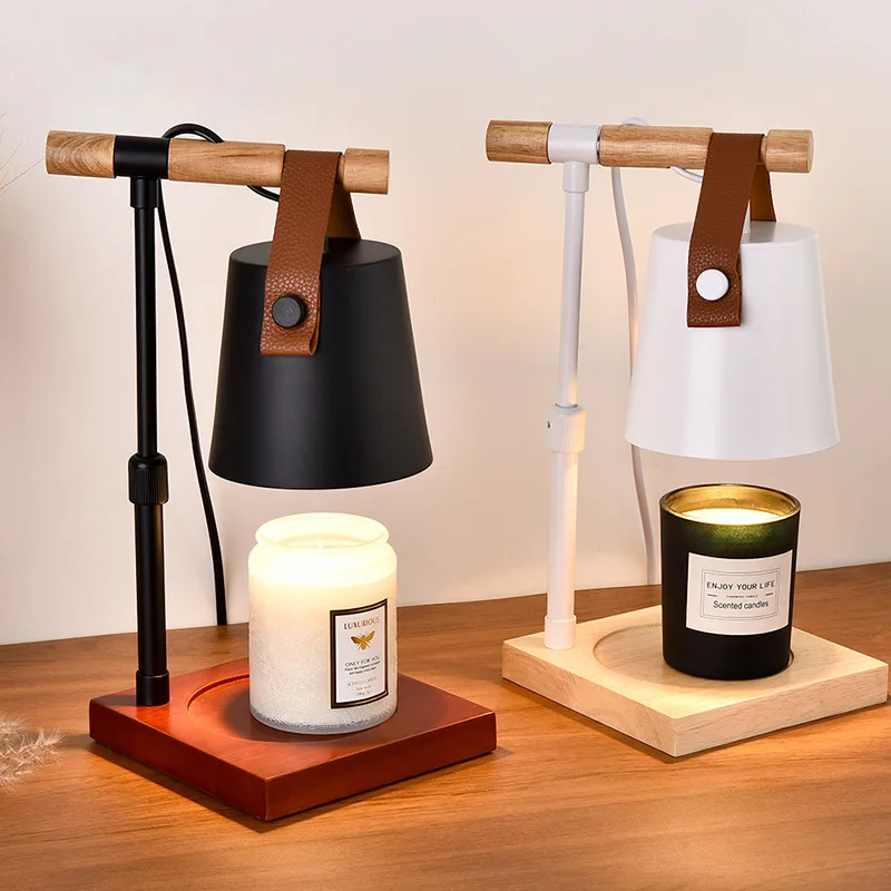 Aromatherapy Melting Wax Lamp Timed Lifting Gift Melting Candle Bedside Decoration Nordic Wood Creative Simple Lamp