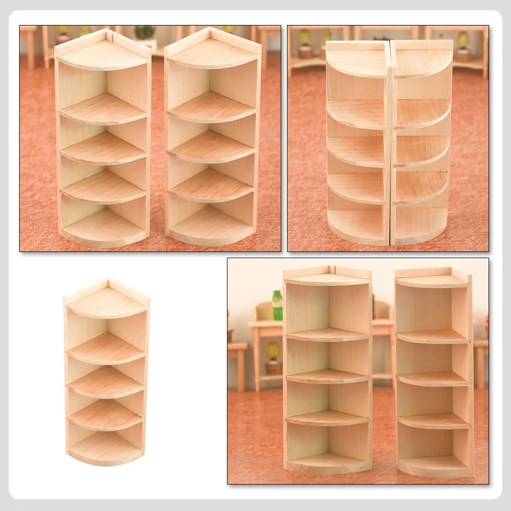 Displaystandaard Mini Hoekkast Decor Doe alsof Speelgoed Houten Poppenhuis Simulatie Plank