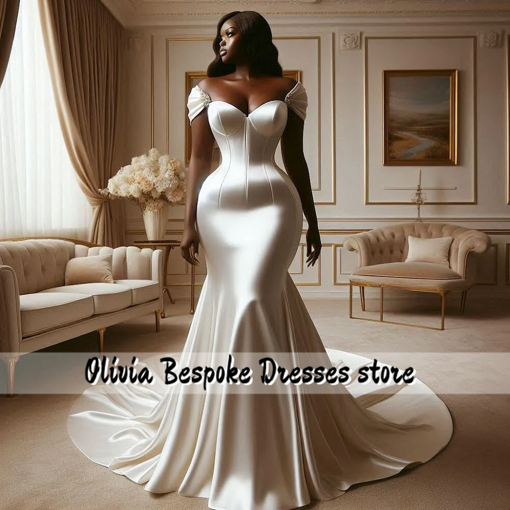 Atrakcyjne suknie ślubne Aso Ebi Brides Off The Shoulder syrenka afrykańskie suknie ślubne 2025 Vestidos novias boda dostosowane