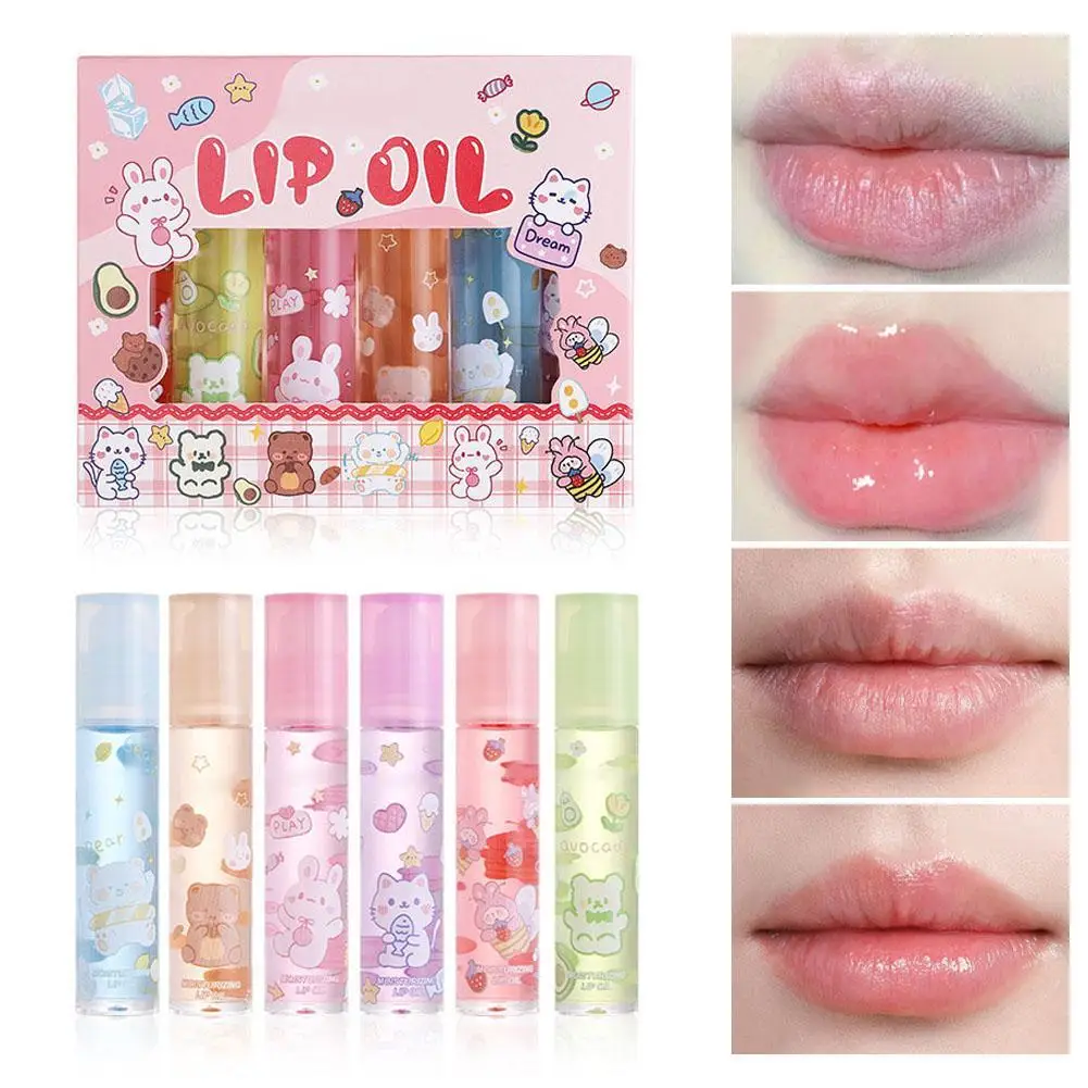 6 Color Lip Gloss Shiny Texture Long-lasting Moisture Non Stick Prevent Cracking Repair Lips New Fashion Design Liquid Lipstick