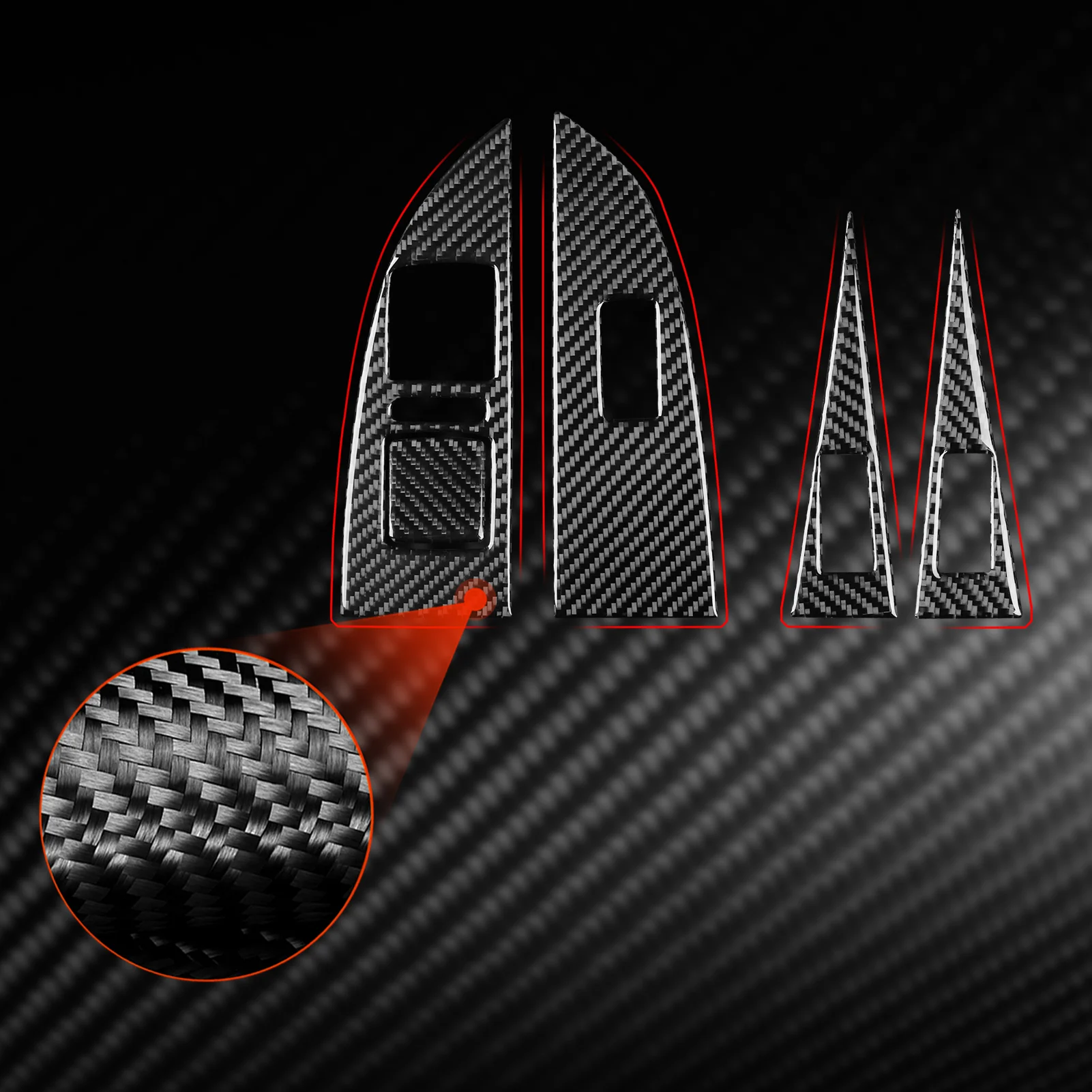 

3K Carbon Fiber Sticker for SEAT Leon Mk2 1P 2005—2012 Window Control Lifting Switch Panel Anti-Scratch Adhesive (Easy Install)