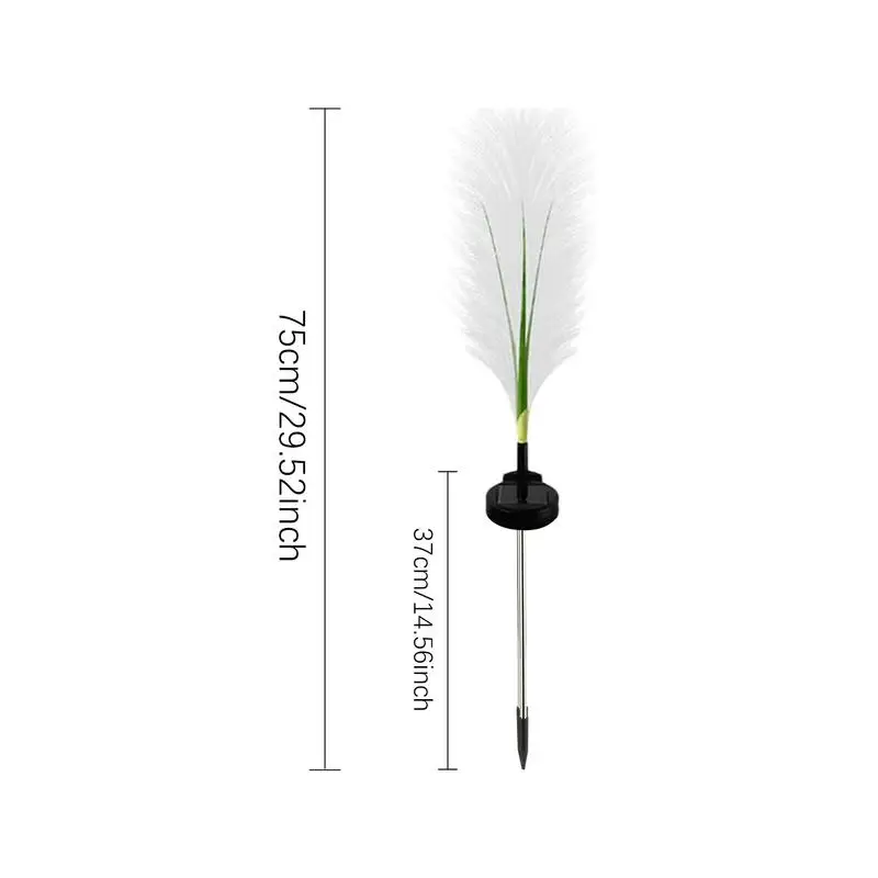 

Solar Powered Garden Lights 2X Waterproof Solar Reed Garden Lights Landscape Lighting Decorative Reed Lamp Sway By Wind For Back