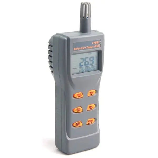 AZ77597 Dual Function Temperature And Humidity Combo CO2 And CO Gas Leak Detector With Multi-functions AZ-77597