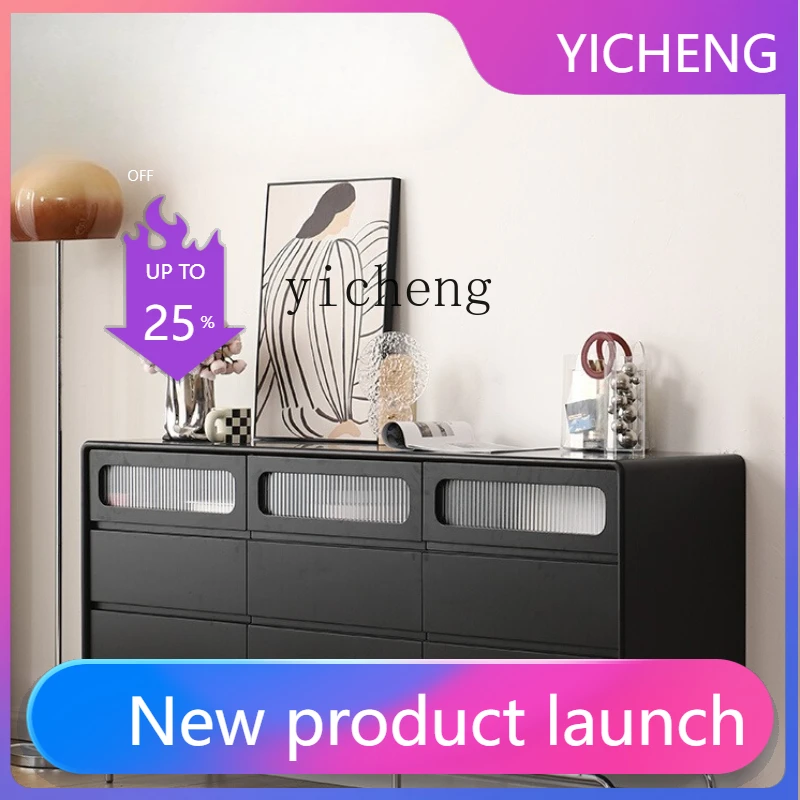 LYY  solid wood nine-chest  cream side cabinet bedside cabinet storage storage audio-visual cabinet