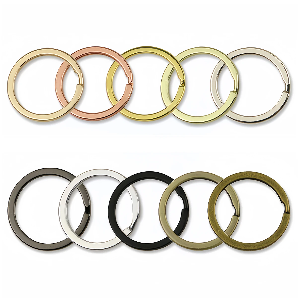5/10pcs Metal Alloy Key Rings 30mm Round Key Chains Flat Line Split Rings Keyring for Jewelry Making Keychain Findings Accessory