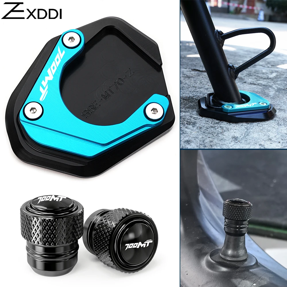 

For CFMOTO 700MT 2025 MT700 CF 700 MT Aluminum Motorcycle Enlarged Plate Side Stand Foot Kickstand Tire Valve Caps Acceesories
