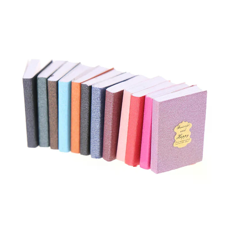 

12pcs/set 1:12 Dollhouse Miniature Book Model Notebook Doll House Study Decor For Kids Children Adults