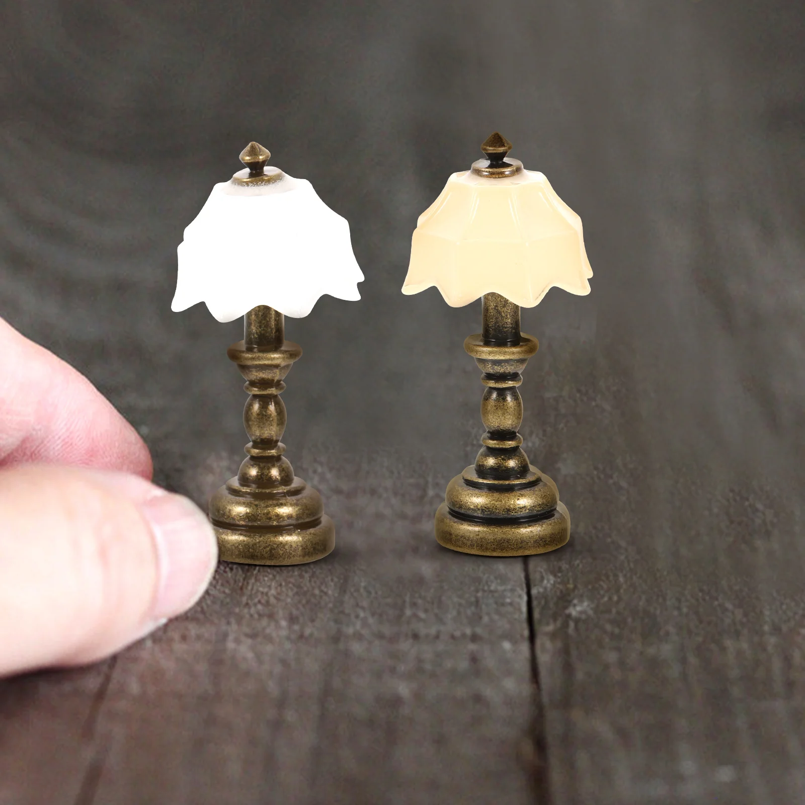 

2 Pcs House Model Girls Toys Miniature Light Small Playsets for Lamp Iron Decorations Child Ornaments