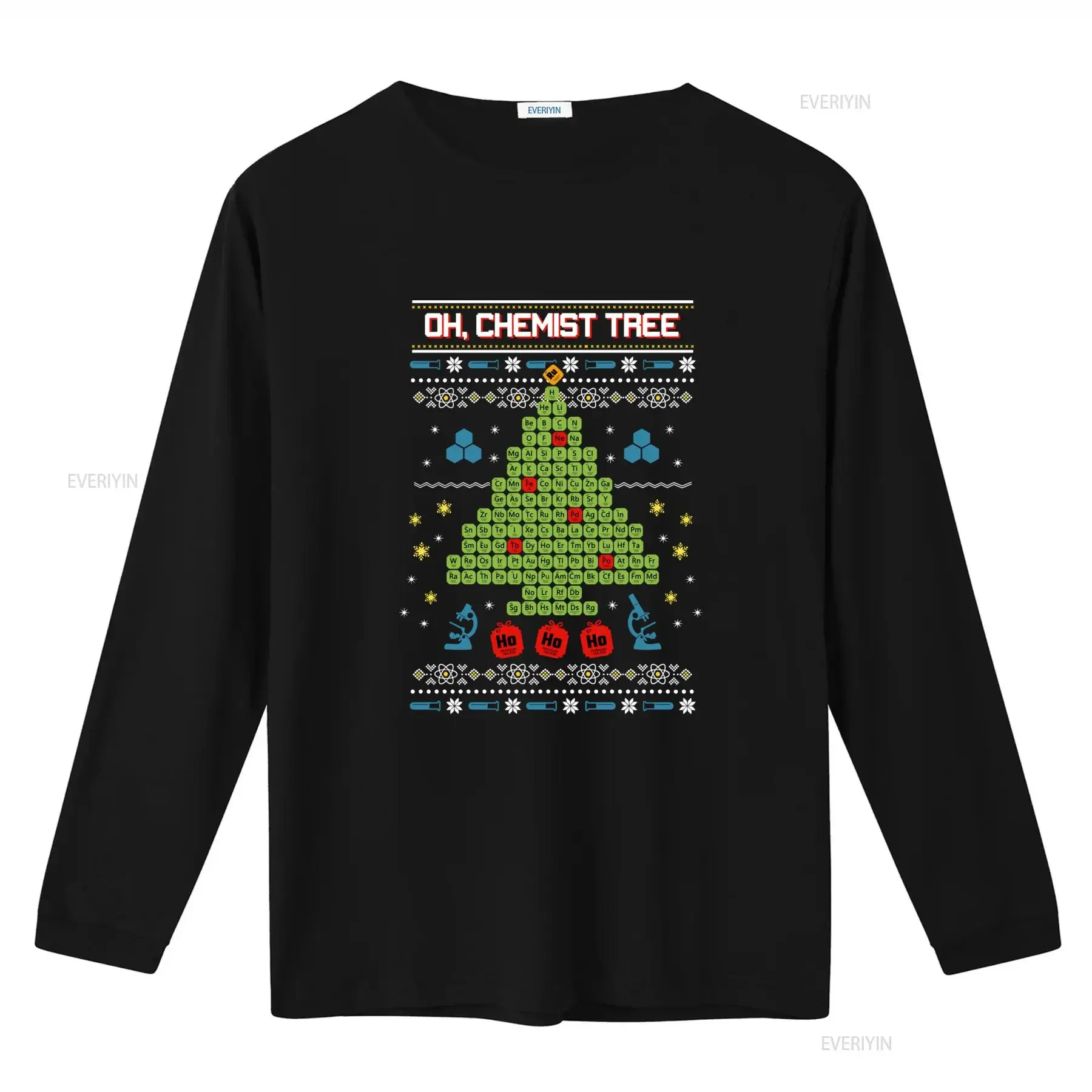 Oh Chemist Tree Christmas Science T Shirt Periodic Table Print for Chemistry Lovers vintage Washed homme Stylish fashion Soft
