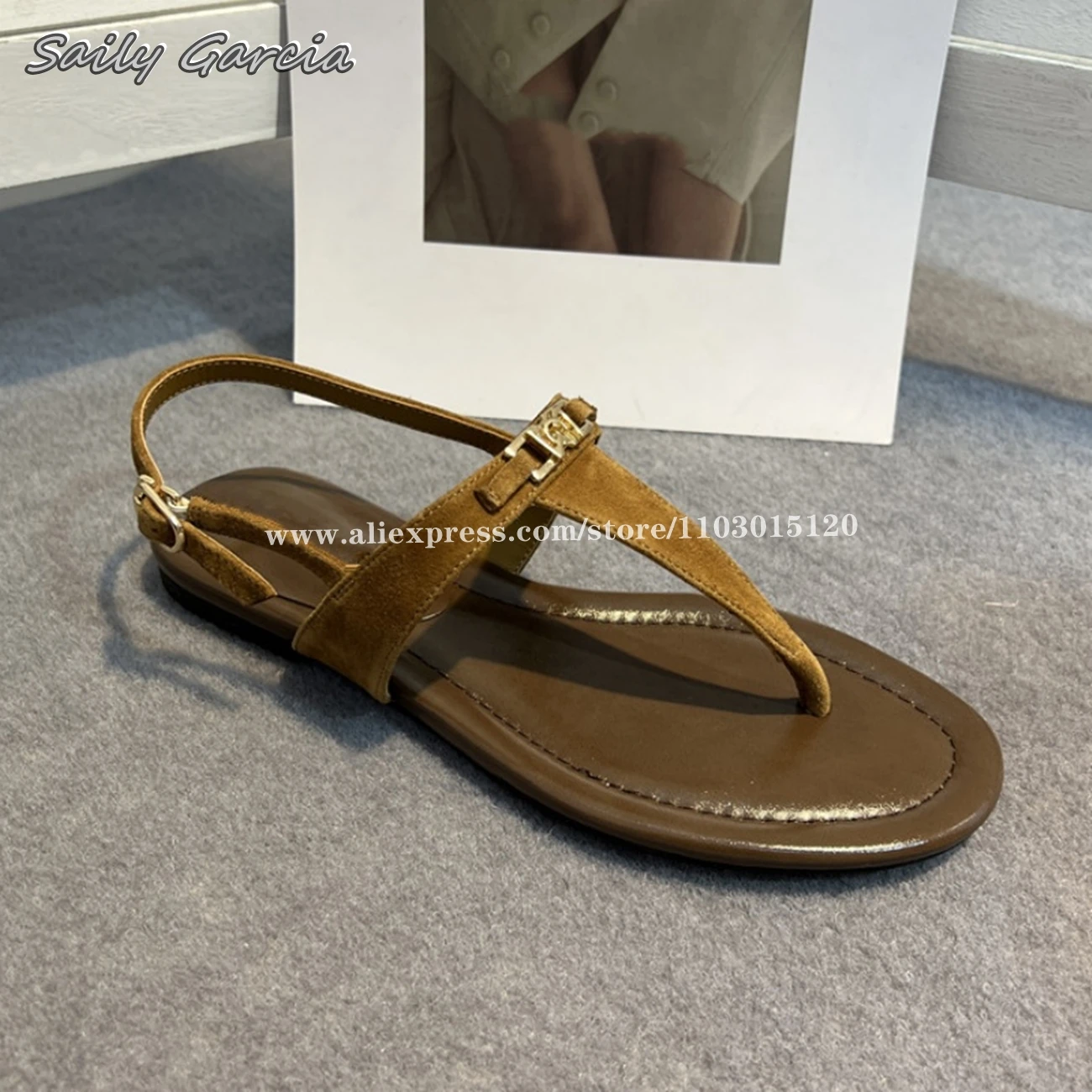 Genuine Leather Belt Buckle Strap Roman Style Sandal Flats 2024 Summer NEW All-Match Casual Shoes Open Toe Sexy Flip Flop Flats